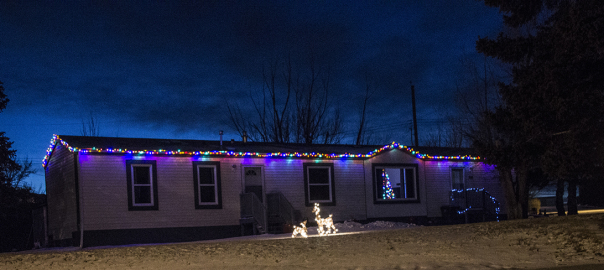 Our house with Christmas Lights